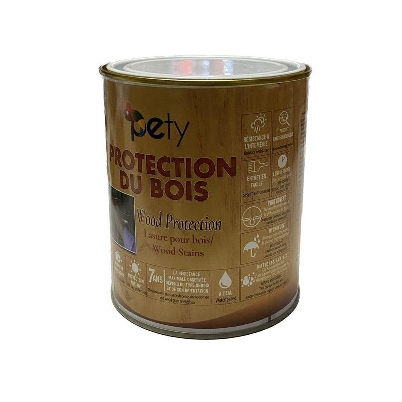 Pety Lasure pour Bois - Satine - Acajou - 750 ml 