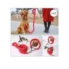 Laisses de chien - Avec collier - 1,20 m - Rouge tressé - 