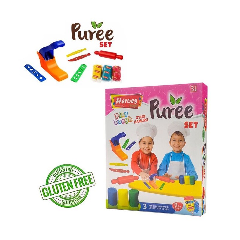 PLAY DOUGH Pâte à modeler 7pcs - PUREE - 100% végétale 