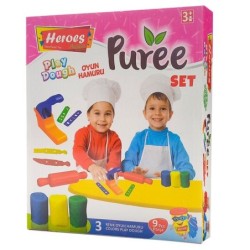 PLAY DOUGH Pâte à modeler 7pcs - PUREE - 100% végétale 