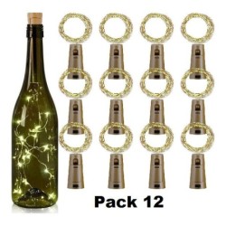 Generic Lot de 12 Guirlande lumineuse - Bouchon bouteille de vin 30 Led 