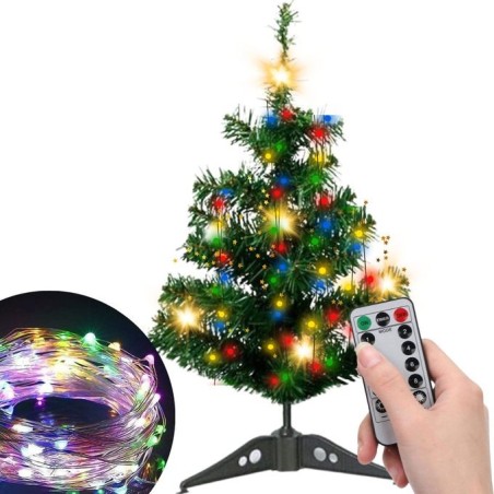 DJO Sapin de Noel Lumineux 100 led RGB - 60 cm + Commande 