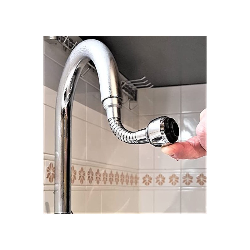 Naievear réglable antichoc Extender de robinet en acier inoxydable Pratique  Multi-angle Robinet Extension Tuyau pour la maison