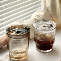 Gobelet à café en verre avec couvercle 