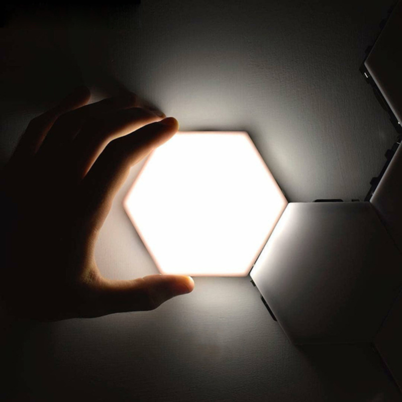 Appliques Murales Hexagonales À LED 6 Pièces, Lumière Modulaire