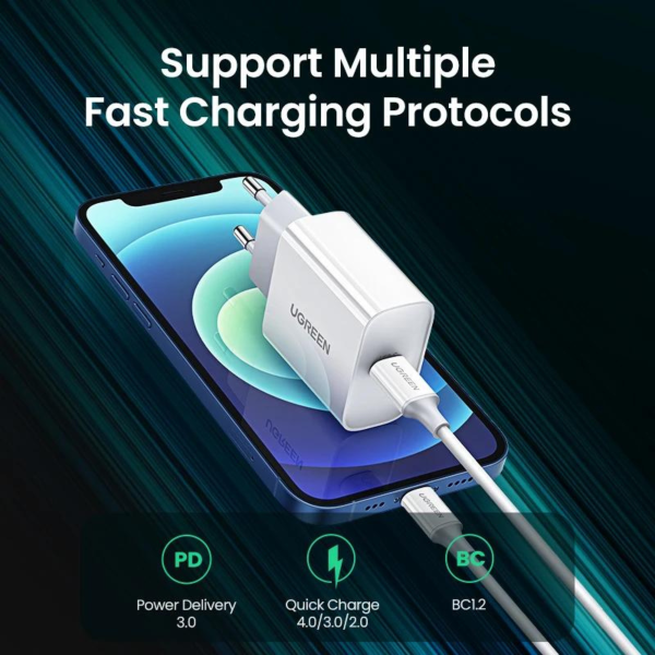 Chargeur UGREEN 20W USB C PD 3.0 pour iPhone 