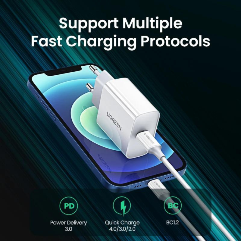 Chargeur UGREEN 20W USB C PD 3.0 pour iPhone