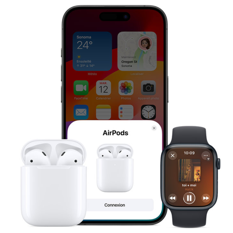 Boîtier de charge Apple sans fil pour AirPods 2 - Accessoire audio - Achat  & prix