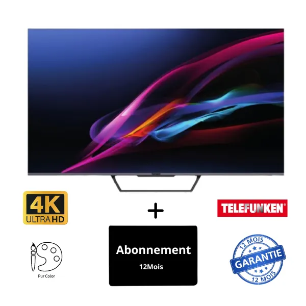 Tv Telefunken 65 pouce  Smart ANDROID QG3B 