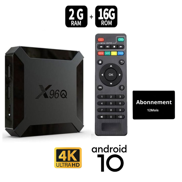 Box Android X96Q 2GO -16GO avec Abonnement 12 Mois 