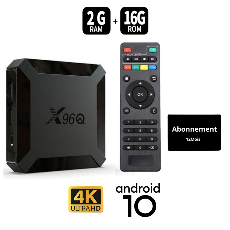 Box Android X96Q 2GO -16GO avec Abonnement 12 Mois en Tunisie