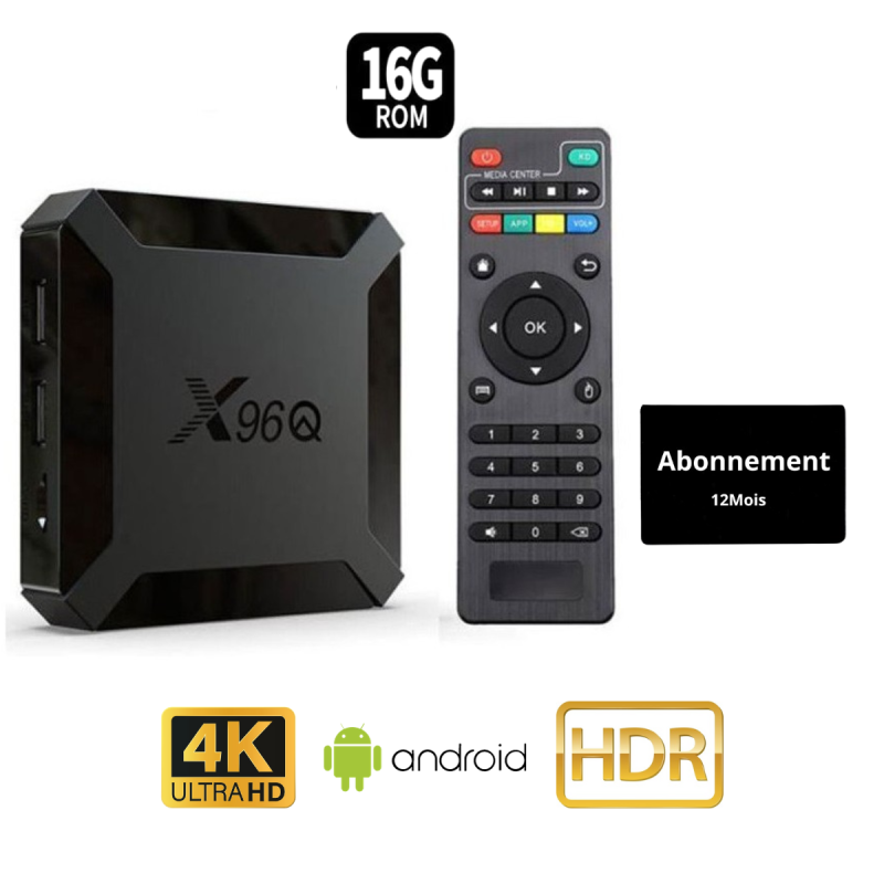 Box tv Android 10.0 - 4k HD avec Abonnement 12 Mois en Tunisie