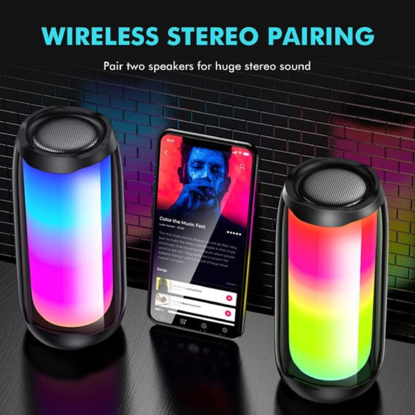 Haut-parleur Bluetooth avec lumière LED colorée 