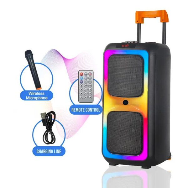 Double haut-parleur Bluetooth avec télécommande et micro 