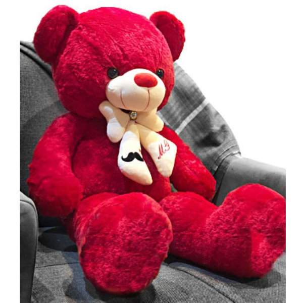 Peluche rouge doux avec cœur 