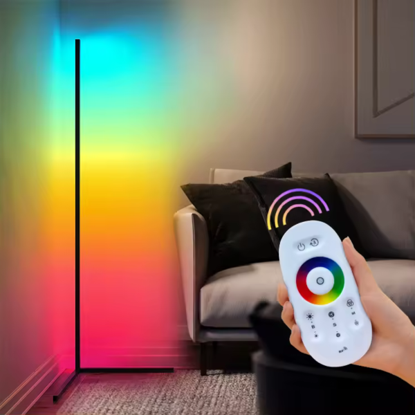 Lampe d'angle sur pied avec télécommande 