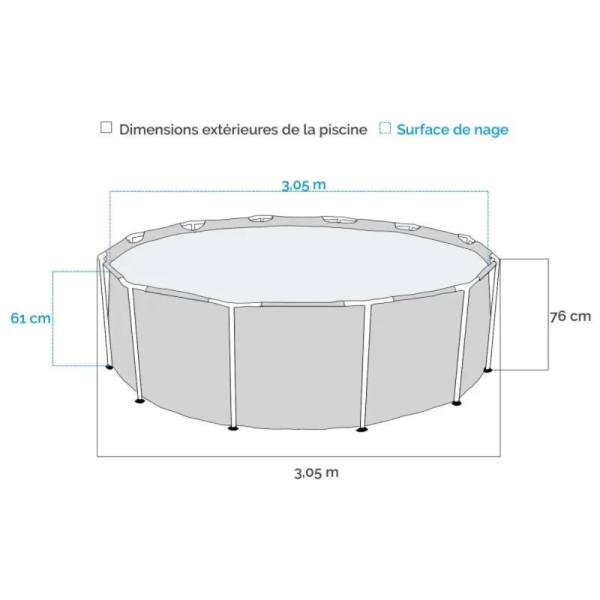 Petite piscine Métal Frame ronde 28202np 