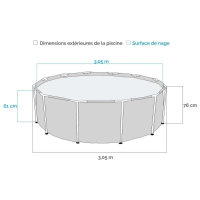 Petite piscine Métal Frame ronde 28202np 