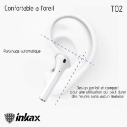 Inkax Ecouteur Sans fils T02D - Bluetooth 