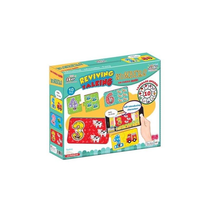 20 Puzzle XXL de 2 Pcs de 15*8 Cm- Apprendre à  compter -Interactif Multilingue 