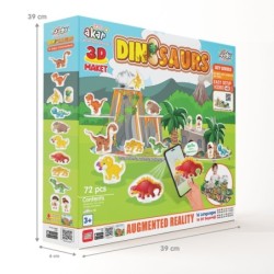 Dinosaures et volcan en activité 