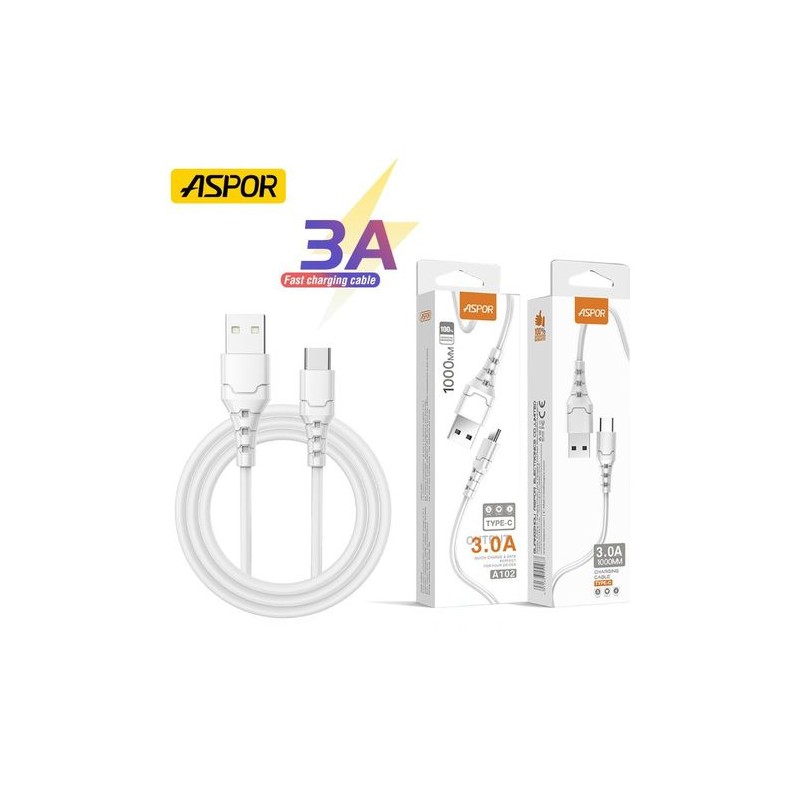 Aspor Câble USB Type-C 3.0A - 1m 