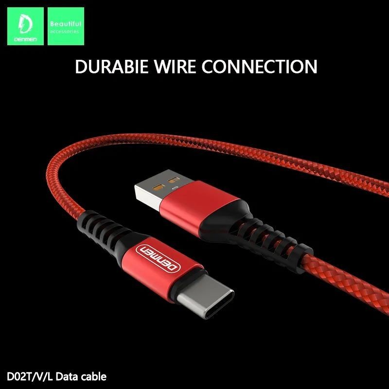 CÂBLE DENMEN D02T POUR USB VERS TYPE-C 2,4 A 