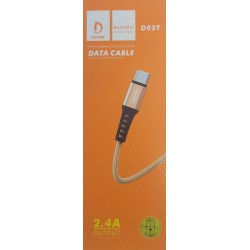 CÂBLE DENMEN D02T POUR USB VERS TYPE-C 2,4 A 