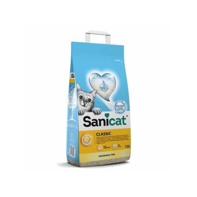 Sanicat Litière agglomèrante pour chat Inodore 10L 