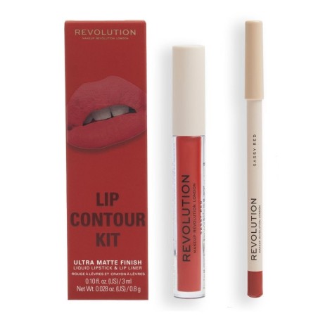 Lipstick REVOLUTION  LIP SET LIP CONTOUR SASSY RED 