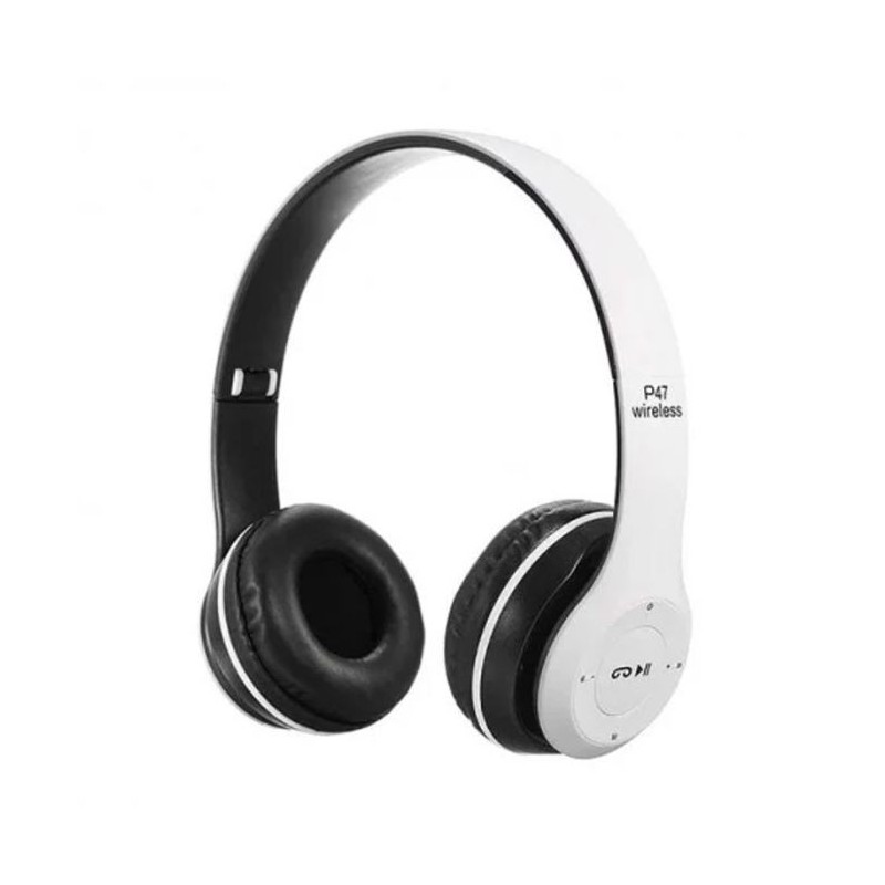 Casque Bluetooth - MP3 - P47 - BLANC 