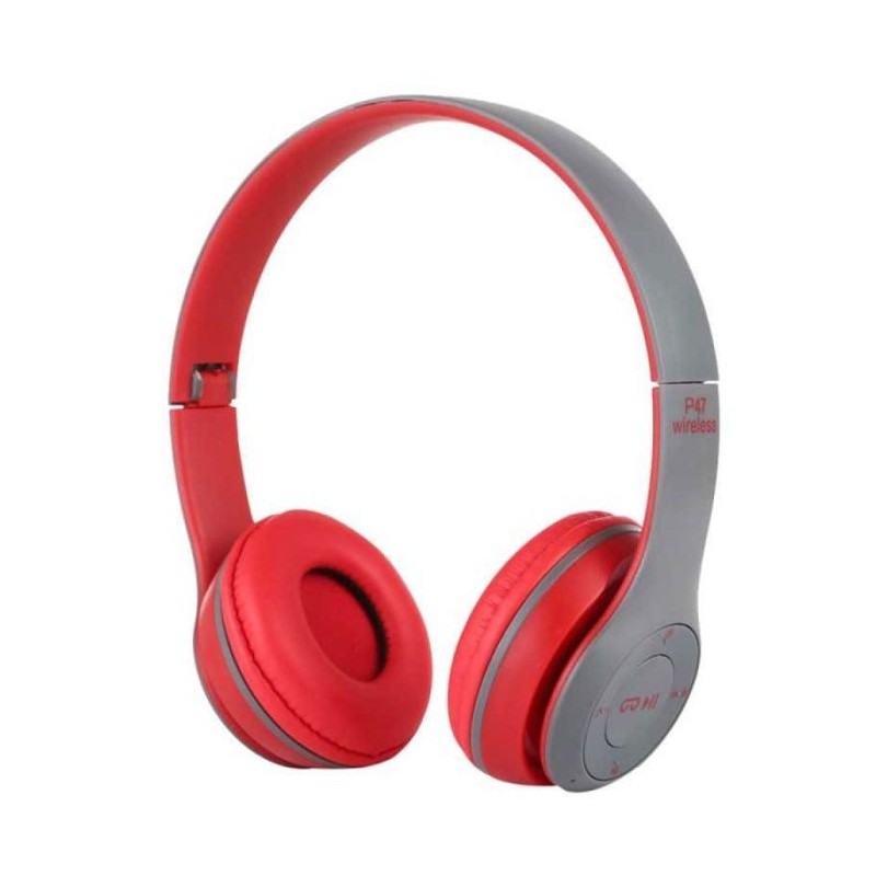 Casque Bluetooth - MP3 - P47 - ROUGE 