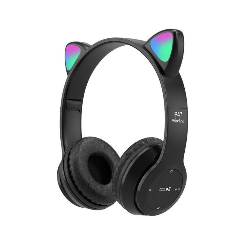 Casque Bluetooth - MP3 - P47 CAT - NOIR 