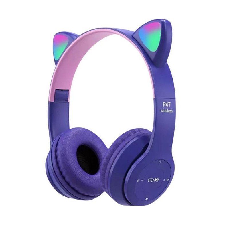 Casque Bluetooth - MP3 - P47 CAT - VIOLET 