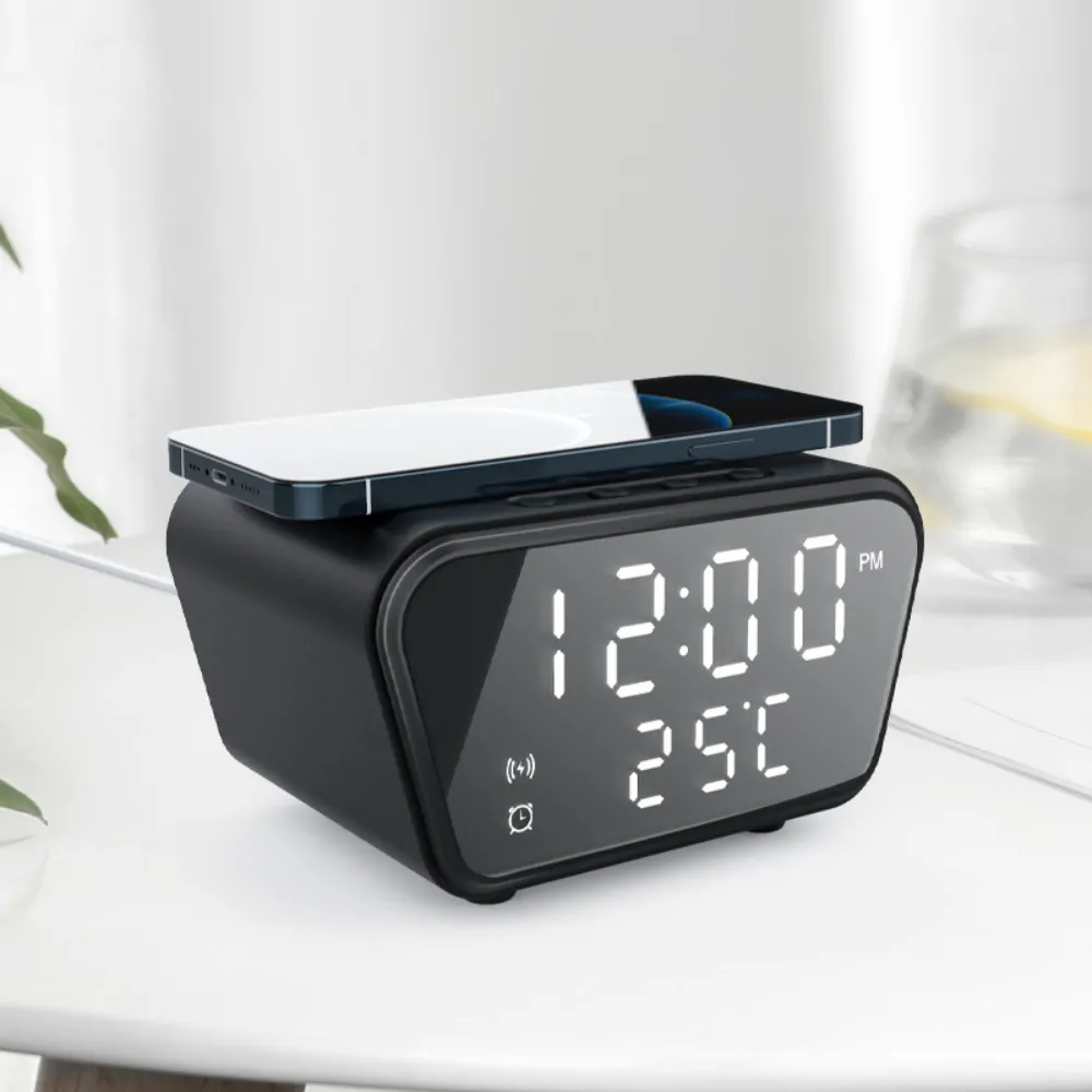 Wekker numérique Caliber - Wekker avec chargeur sans fil - Lumière de réveil  - Klok